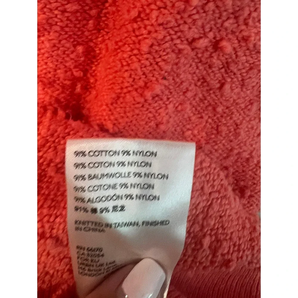 Free People Found My Friend Textured Boucle Pullover Sweater Coral Pink XS